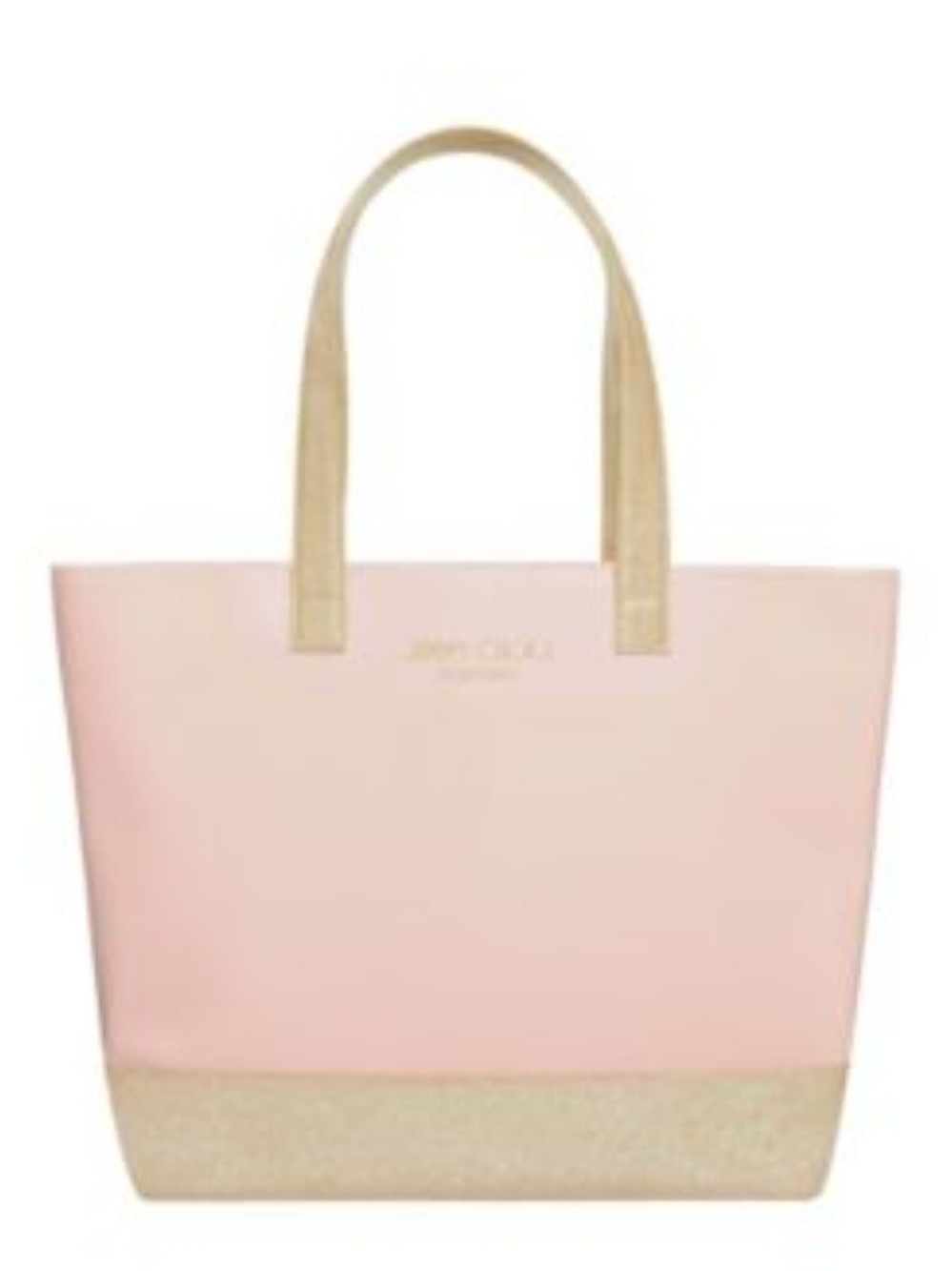 Jimmy Choo Pale Pink Leather Tote with Gold Trim